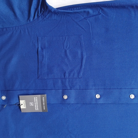 Van Heusen "Wrinkle Free" Short Sleeve Button Down Shirt NEW- Sz. Sm/14.5 - Picture 2 of 10